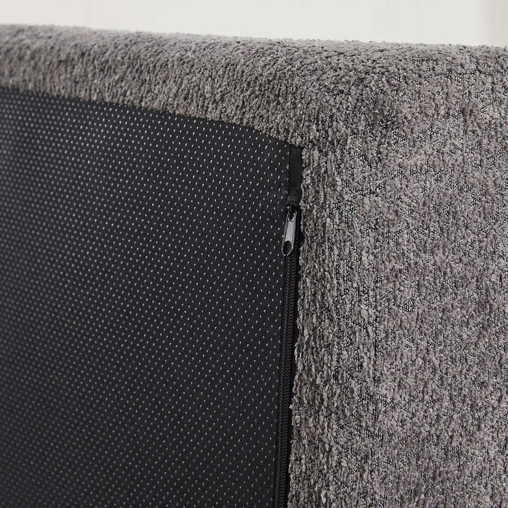 Divano letto modulare 4 in 1 con schienale regolabile in ciniglia grigio