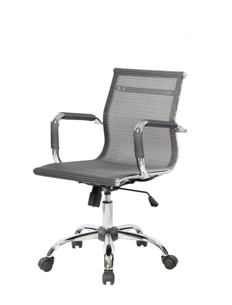 Sedia da ufficio Traversonen\, Poltrona direzionale con braccioli, Sedia ergonomica da ufficio, Grigio, 62x54h92/102 cm