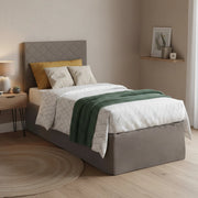 Ascra, Letto Singolo Materasso Incluso Made in Italy, Grigio Tortora