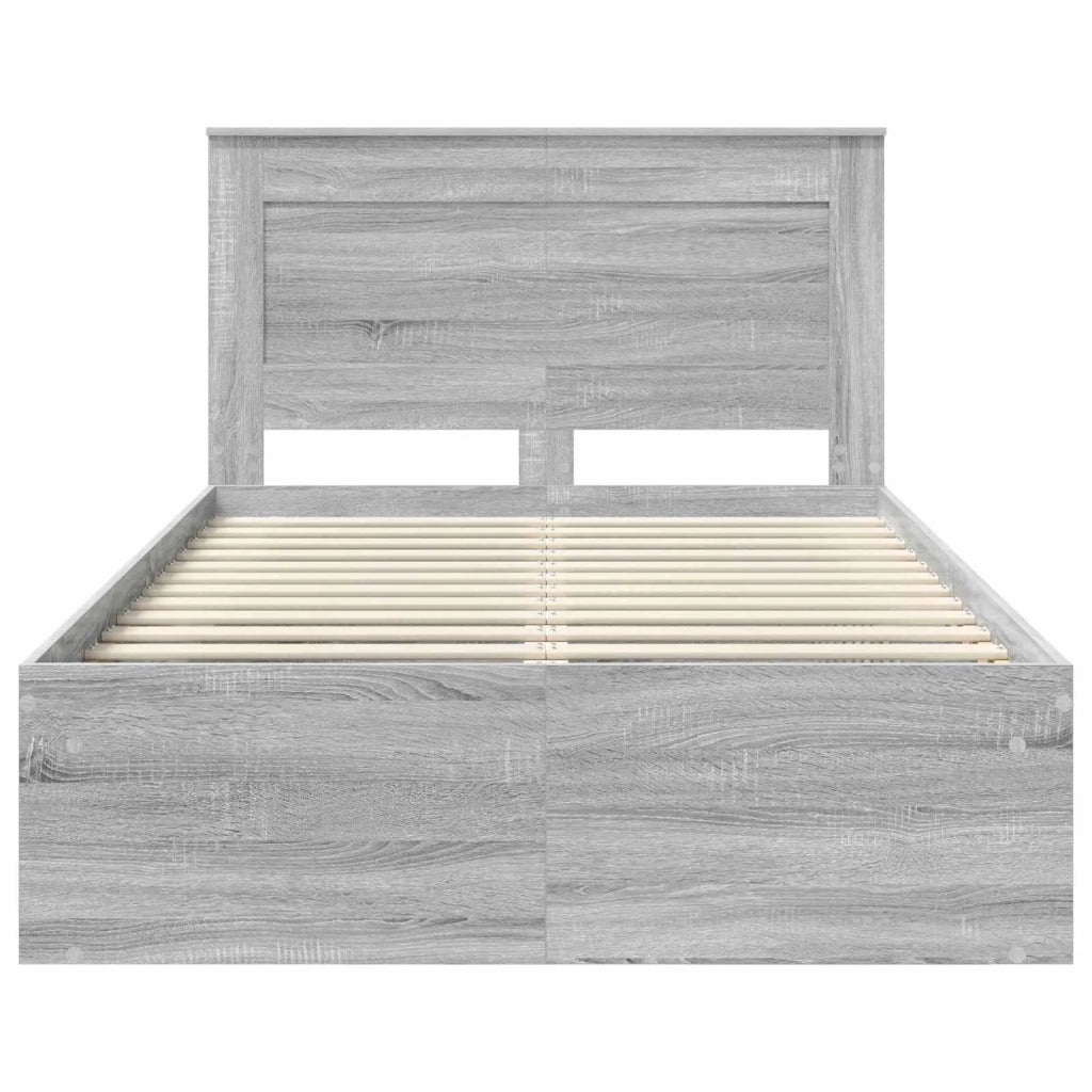 Struttura del letto Grigio Sonoma 135 x 190 cm Pino massello 3410101