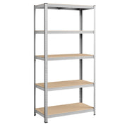 Scaffalatura metallica per carichi pesanti 200 x 100 x 50 cm 5 ripiani portata totale 875 kg (175 kg/ripiano) ripiani regolabili per garage/cantina nero 12_0005590