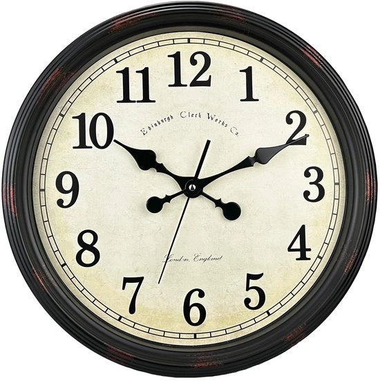 Orologio da Parete Classico in Stile Ronde, Non Elettronico, 40 cm, Cifre Grandi, Decorativo Retro, Funziona con Batterie, Facile da Leggere per Casa, Cucina, Sala da Pranzo