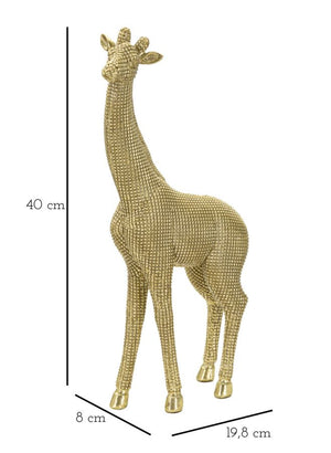 Statua Giraffa 19,8x8x40 cm  in Poliresina Oro