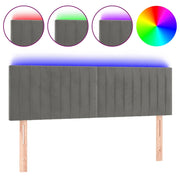 Testiera | Testata a LED Grigio Chiaro 144x5x78/88 cm in Velluto