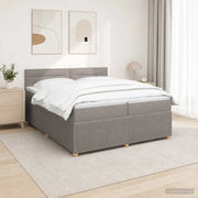 Letto box spring con materasso Tortora 200 x 200 cm Tessuto 3451542