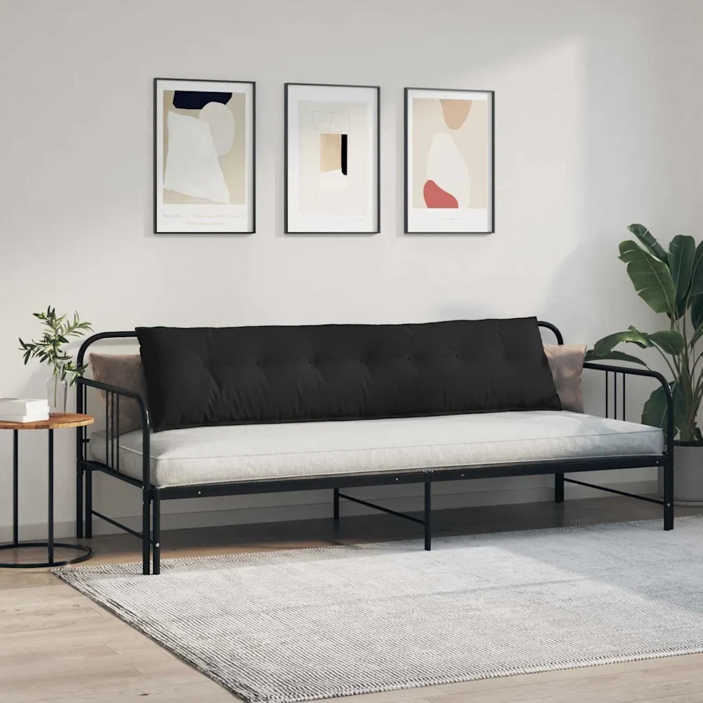 Cuscino per Schiena Nero 200 x 50 cm Tessuto in Microfibra