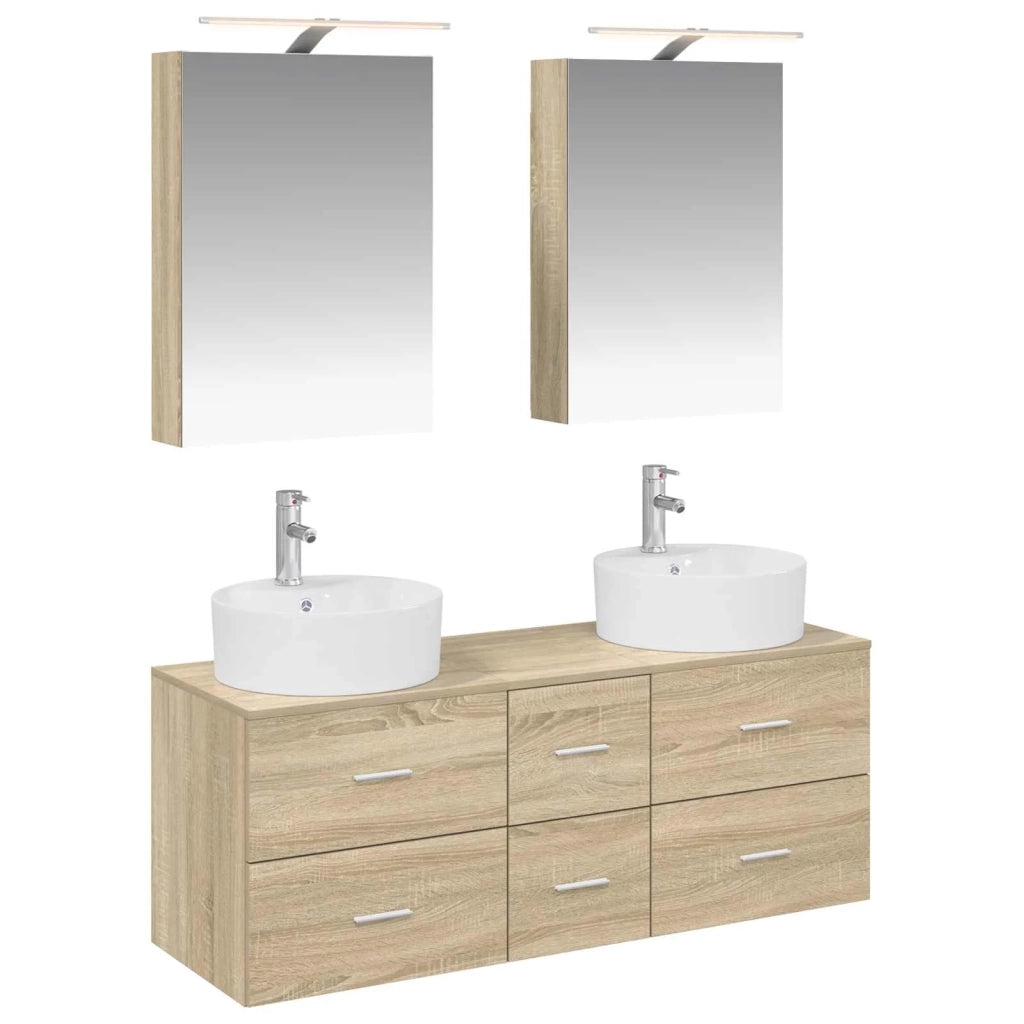 Set di mobili per il bagno 5 pcs Rovere Sonoma 3406913