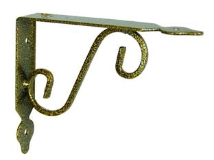 MENSOLE ORNAMENTALI BRACKETS EXTRA STRONG NERO/ORO- - mm.325x30x265h. (13x11) - 2 pezzi