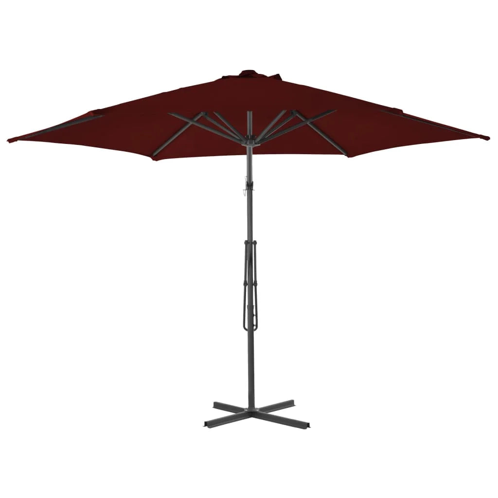Ombrellone da esterno con palo in acciaio 300 x 230 cm rosso bordeaux 02_0008207