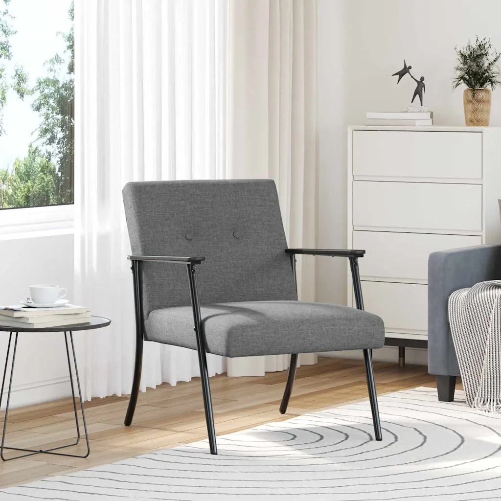 Poltrona-Divano Sedia-Poltroncina Grigio scuro Tessuto 741268