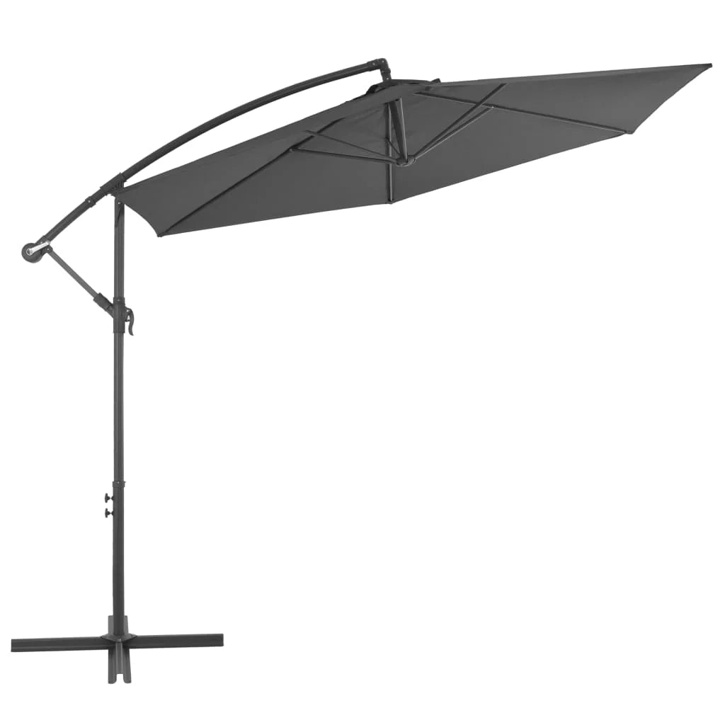 Ombrellone da giardino a sbalzo con palo in alluminio antracite da 300 cm 02_0008649