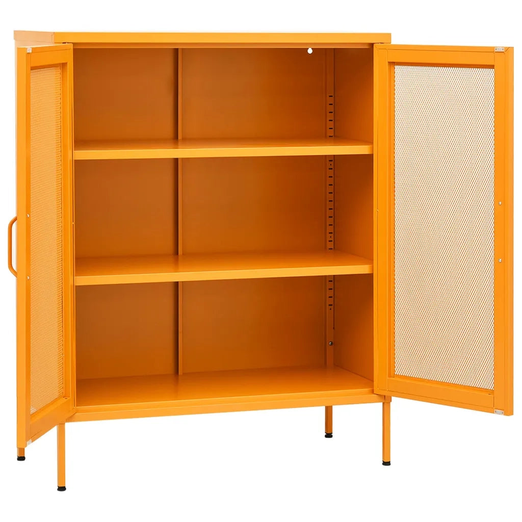 Armadio portaoggetti Giallo Senape 80x35x101,5 cm Acciaio 336173