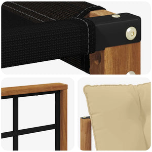 Set di divani da esterno con cuscino 6 pcs Naturale e Beige 3369800