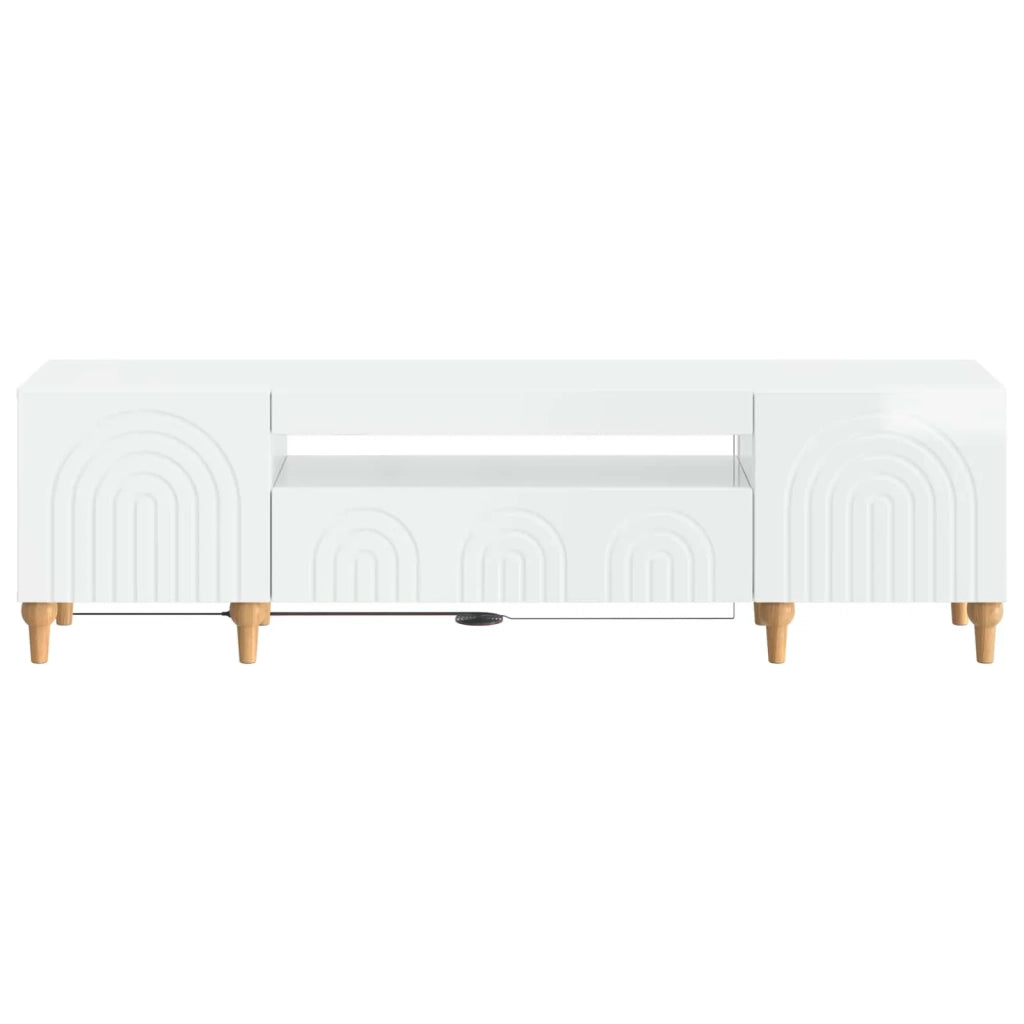 Mobile TV LED Bianco Lucido Legno ingegnerizzato 896249