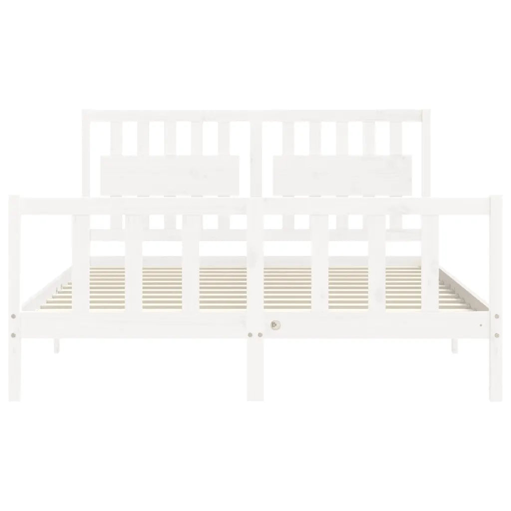 Giroletto senza Materasso-Struttura Letto Bianco 160x200 cm Legno Massello Pino 252731