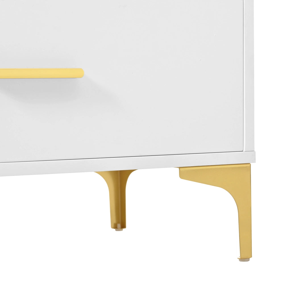 Cassettiera con 6 cassetti - per soggiorno e camera da letto - in MDF - 120×40×76 cm - bianco