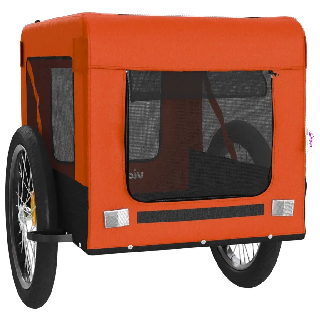Rimorchio da Bici per Animali Arancione e Nero Oxford e Ferro CFW3383573