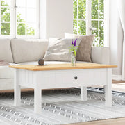 Tavolino Salotto Bianco 100x60x43,5cm Pino Massello Panama Range 282684