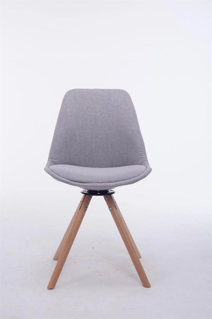 Sedia ospite Troyes Girevole Tessuto Rotondo grigio,natura