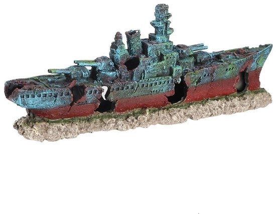 Decorazione per acquario in stile relitto di nave - non tossico e resistente alla corrosione - 47 x 18 x 9,5 cm - adatto per acquari d'acqua dolce.