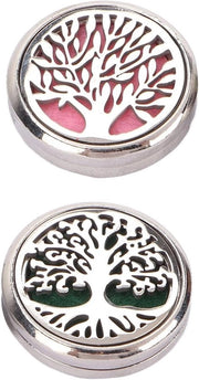 Diffusore a Fiamma in Acciaio Inossidabile con Disegno di Albero della Vita - 7 Pads a Fibra - Olio Essenziale per Odore Attrattivo .