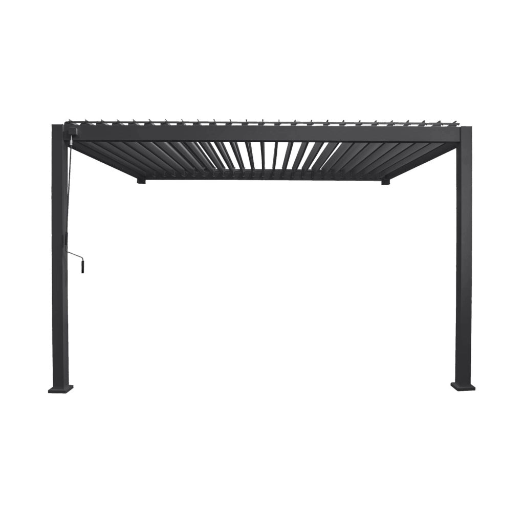 Pergola bioclimatica 3x4m in alluminio addossata, lame orientabili ,
