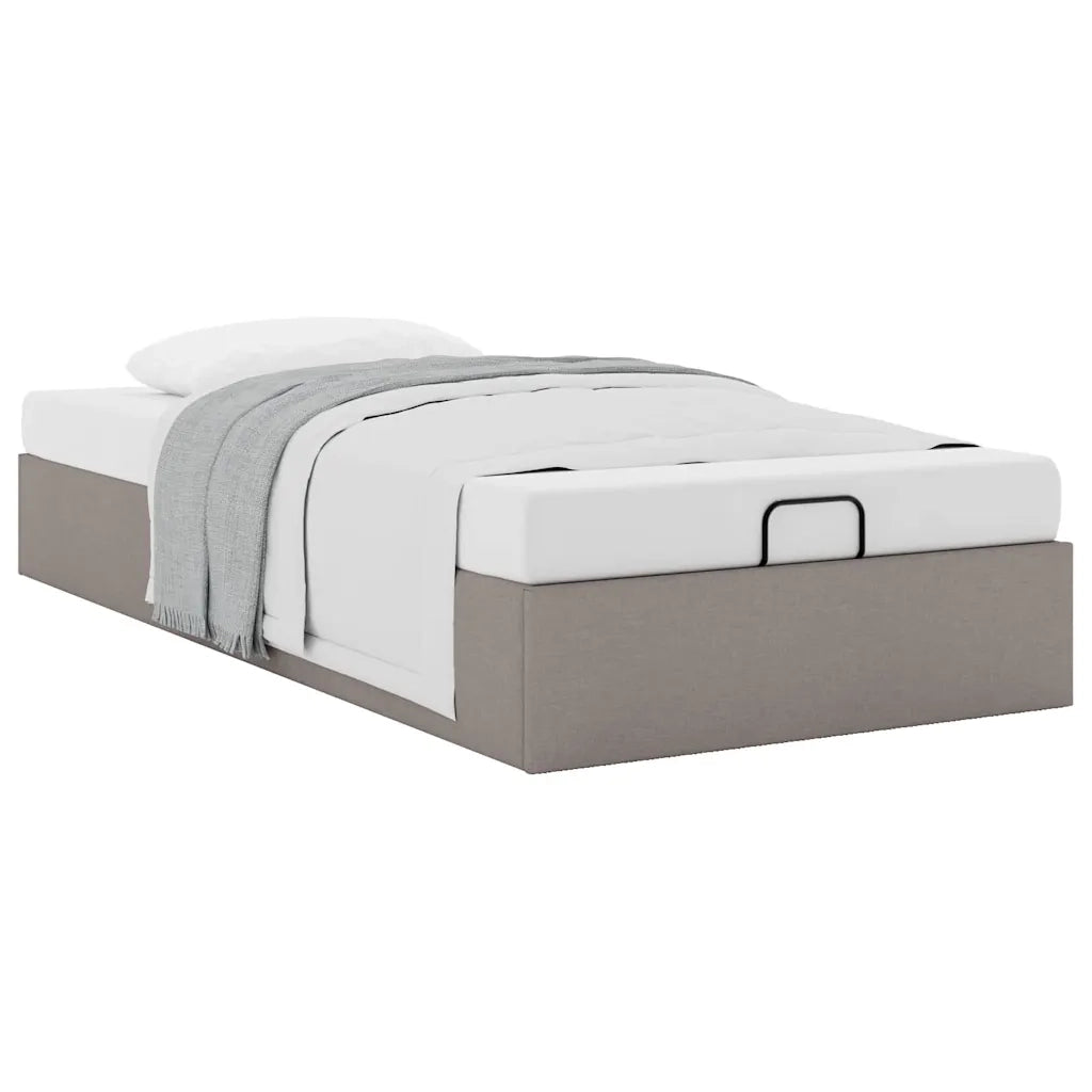 Struttura Letto Pouf senza Materasso Tortora 100x200cm Tessuto