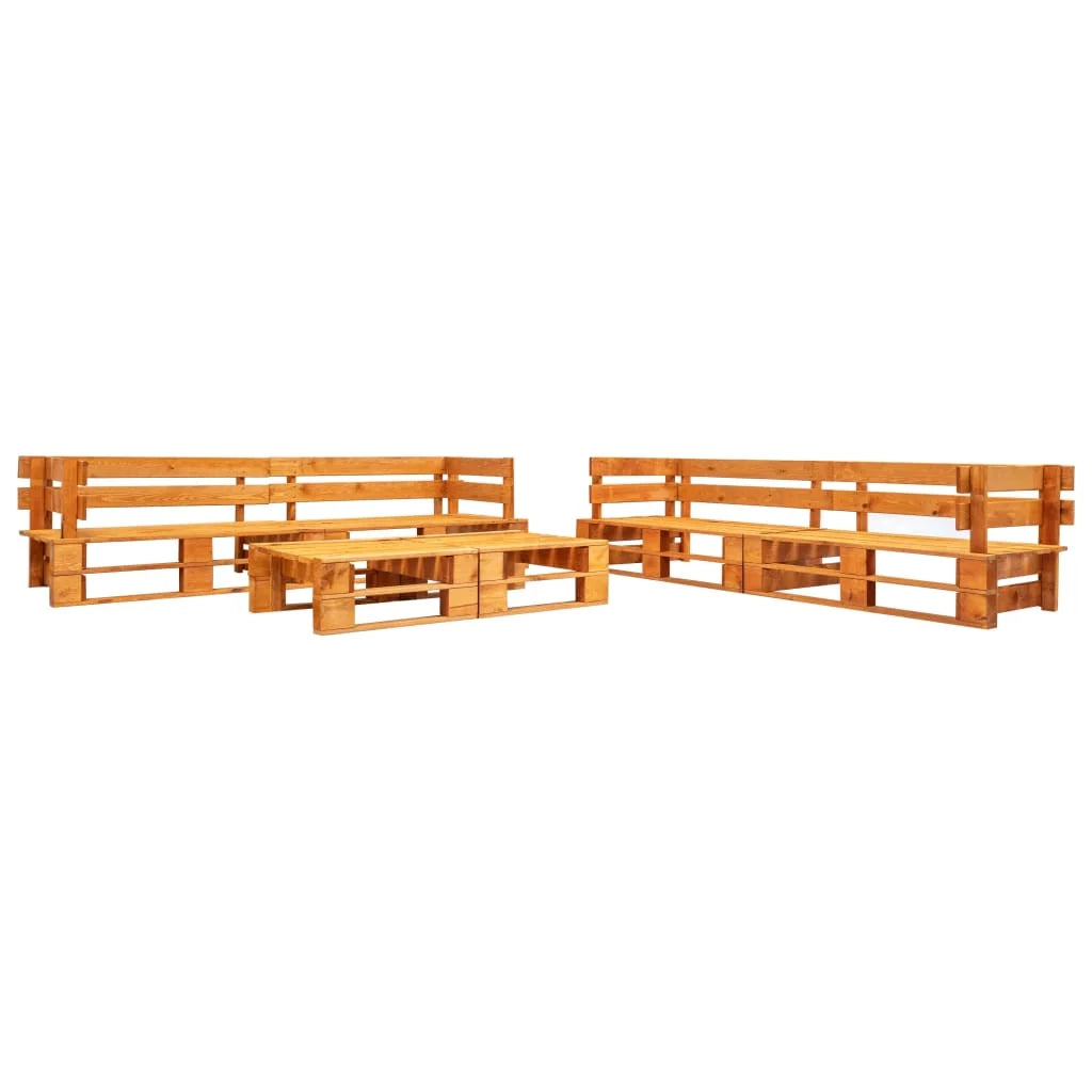 Set di mobili da giardino mobili da esterno set di mobili in pallet 6 pezzi legno marrone miele 02_0018467