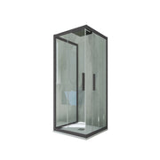 Box doccia 3 lati scorrevole 80x120x80 CM H 200 Vetro Trasparente Profilo Antracite mod. Kolors Trio