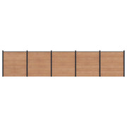 Pannello di Recinzione 5 pcs WPC e Alluminio Marrone