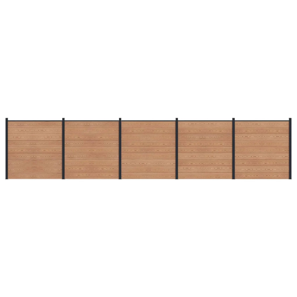Pannello di Recinzione 5 pcs WPC e Alluminio Marrone