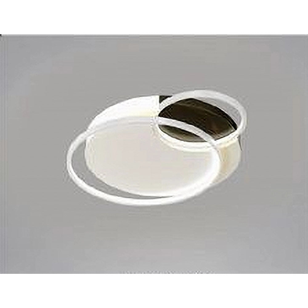 Trade Shop - Plafoniera Led 30 W 3 Cerchi Bianco Nero Lampadario Soffitto Luce Naturale 70791 -