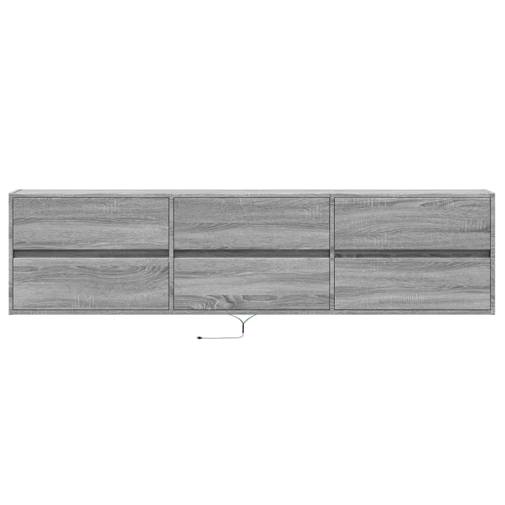 Mobile TV a Parete con LED-Mobile TV a Muro Grigio Sonoma 180x31x45 cm