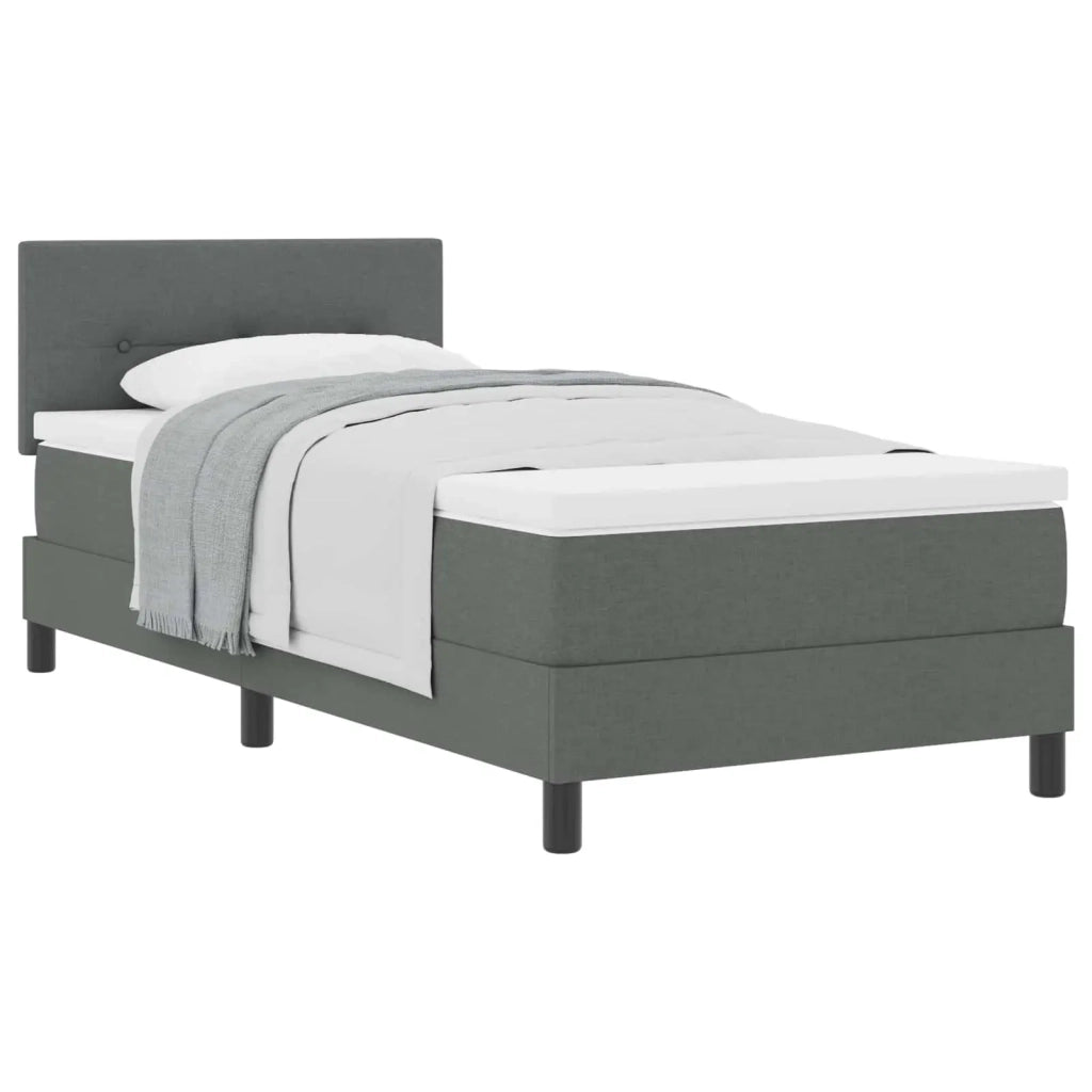 Letto a molle con materasso-Struttura Letto con Materasso Grigio scuro 100 x 200 cm Tessuto 418906
