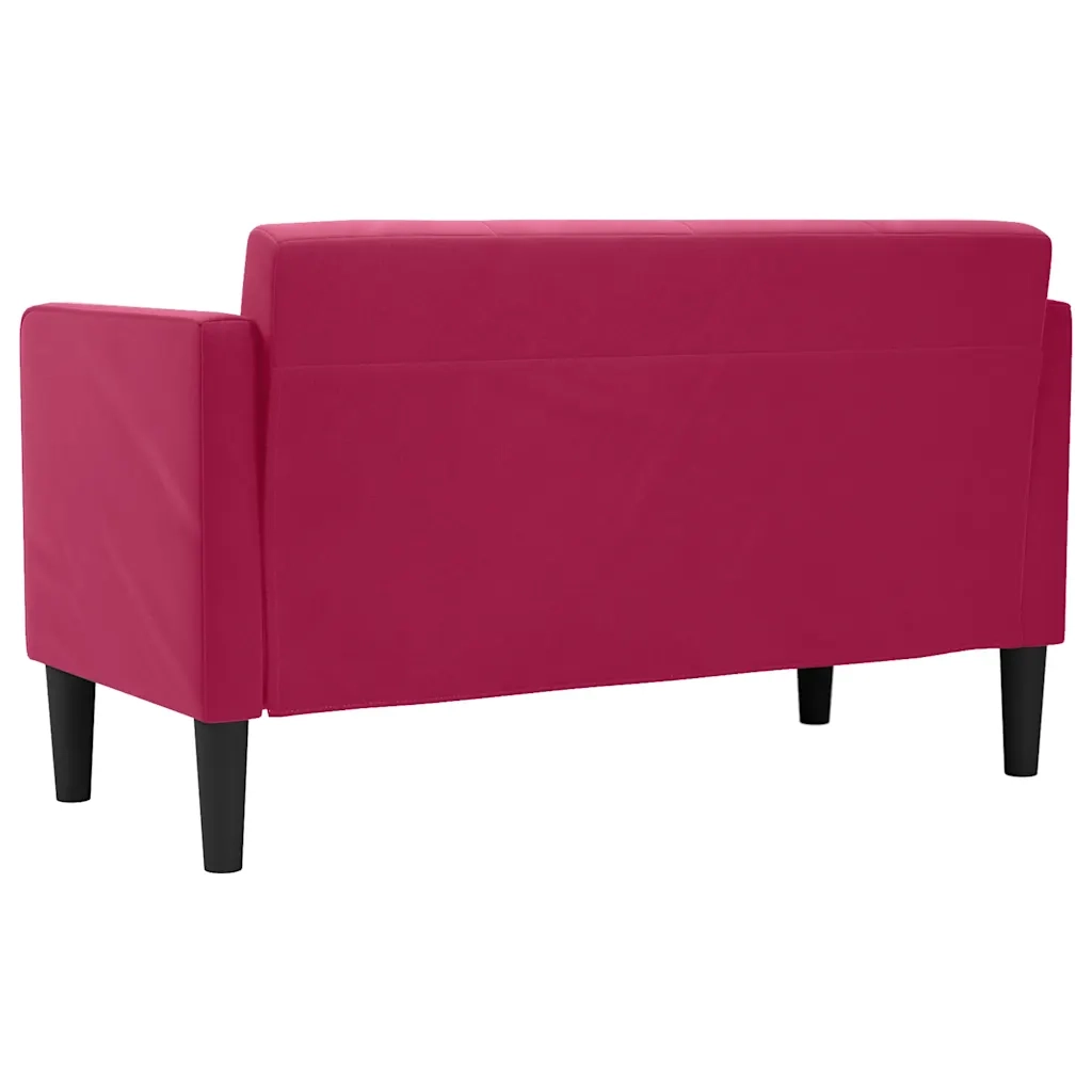 Divano Divanetto Rosso Vino 111 cm in Velluto 4100573