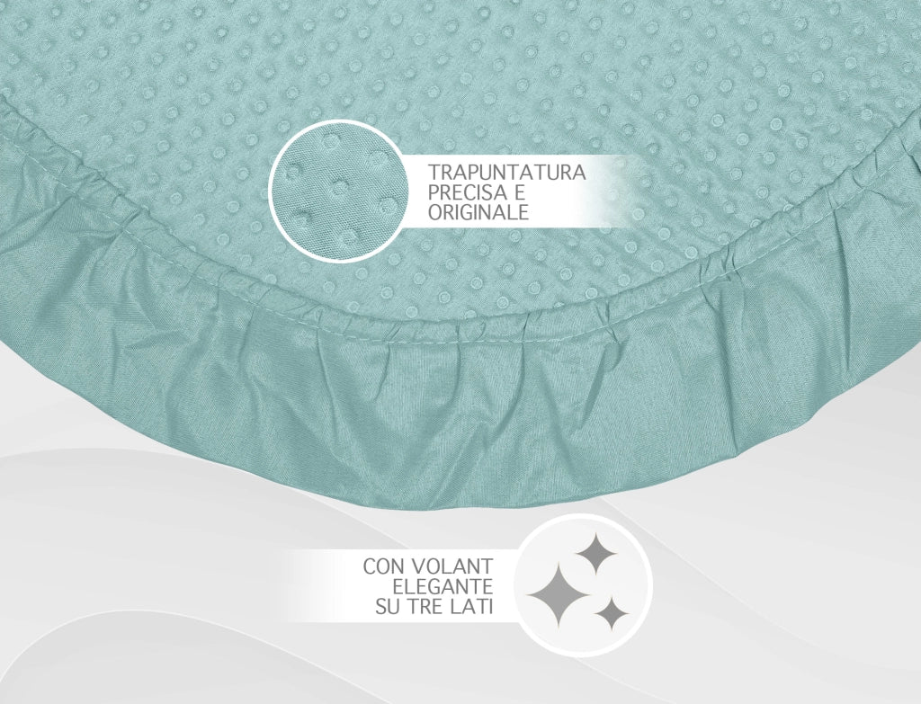 Copriletto Trapuntato Volant Matrimoniale Trapuntino Tinta Unita Due Piazze Con Balze Coperta Leggera Primavera Estate Trapunta Leggera Azzurro
