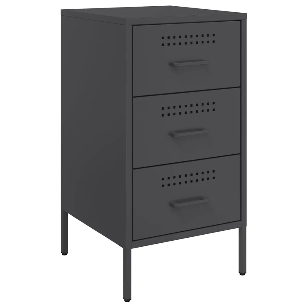 Comodino Nero 36x39x68 cm in Acciaio 843078