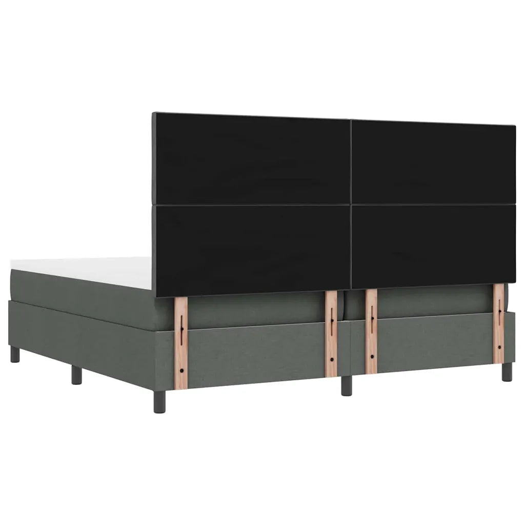 Letto a molle con materasso Grigio scuro 200 x 200 cm Tessuto 3344171