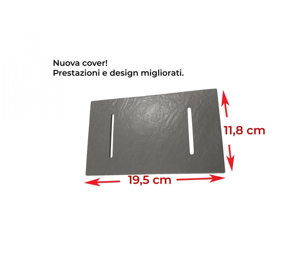 Piatto doccia ultra slim, in smc effetto pietra grigio h 2,6cm Sicena Plaget Grigio,80x100  cm
