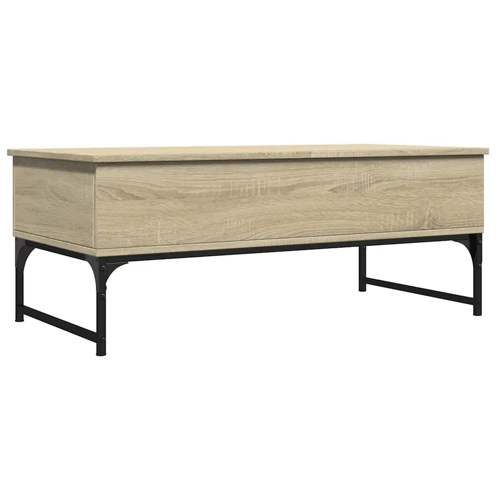 Tavolino Salotto Rovere Sonoma 100x50x40cm Multistrato Metallo 845377