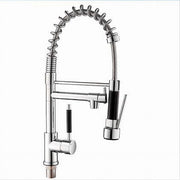 Trade Shop - Rubinetto Lavello Cucina A 2 Vie Orientabile Con Doccetta In Ottone Cromato 59286 -