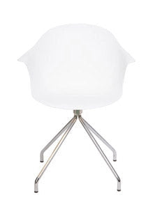 Sedia Moderna 53x61,5x80 cm in Metallo e Polipropilene Bianco