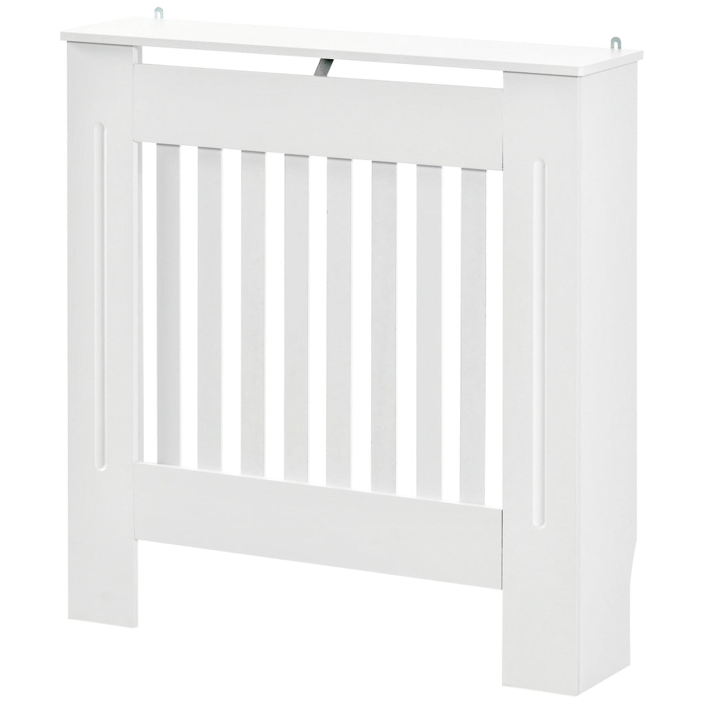 Copriradiatore in legno con griglia a doghe verticale ¨C zephmum ¨C Bianco 78x19x81 cm