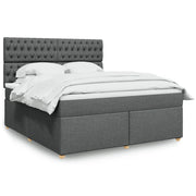 Giroletto a Molle con Materasso Grigio Scuro 180x200 cm Tessuto