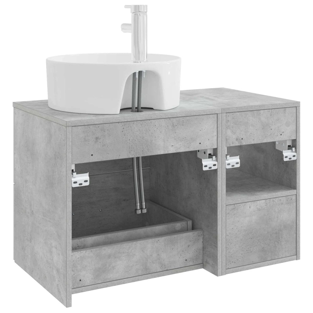 Set di mobili per il bagno 2 pz Grigio Cemento 3403907