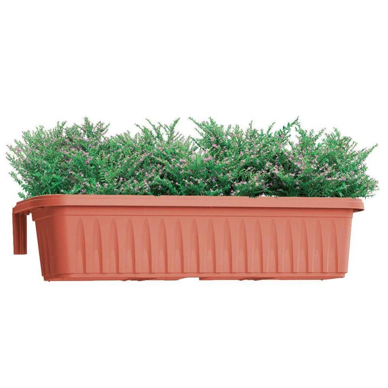 BALCONETTA RETTANGOLARE 'RONDINE' cm 50x20xh.18,5 - lt.11 terracotta  - BAMA