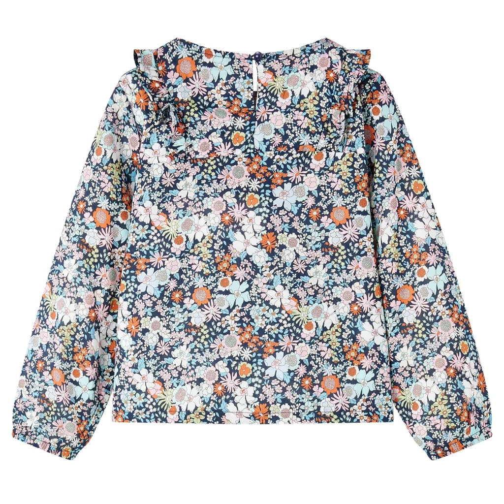 Camicia da Bambina a Maniche Lunghe Blu Scuro 92