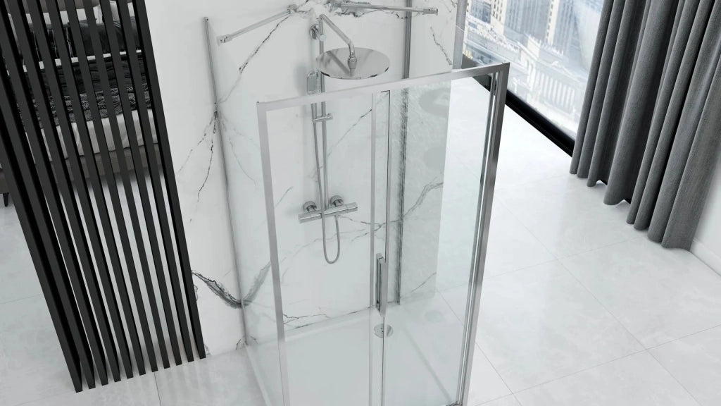 Cabina Doccia A Parete Rea Rapid Slide Chrome 150x90