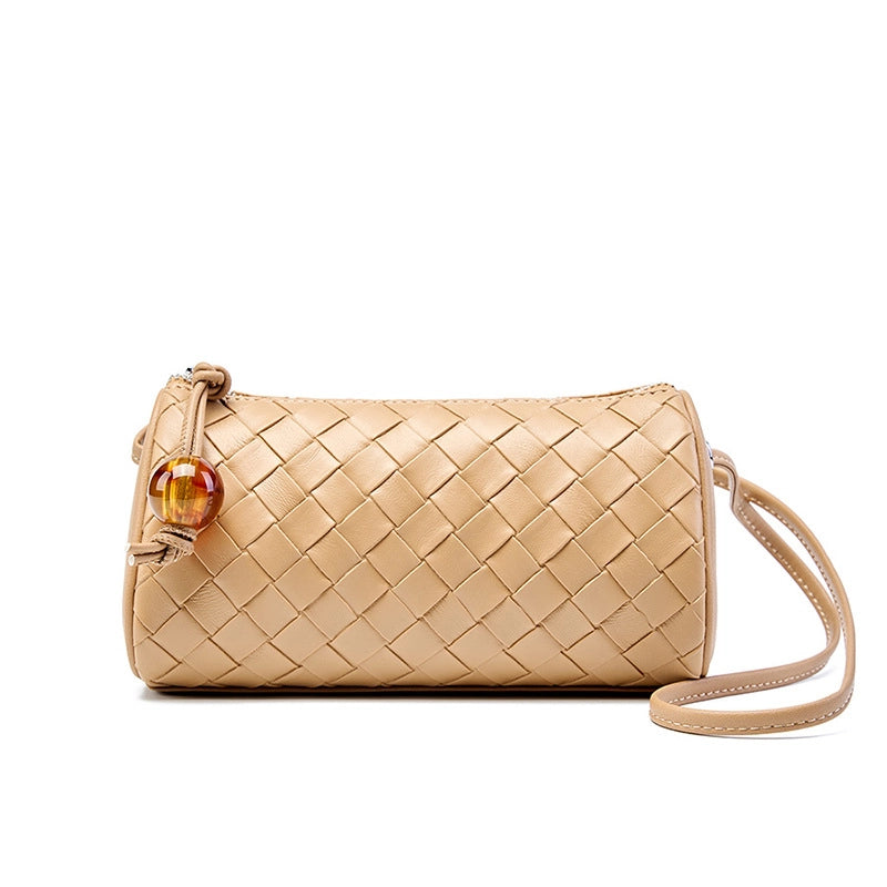 Borsa a cuscino da donna in vera pelle color bronzo