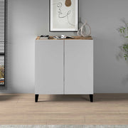 WHOUS Armadio multiuso Easy a 2 ante acero e bianco opaco 79,20x38x92,5 cm